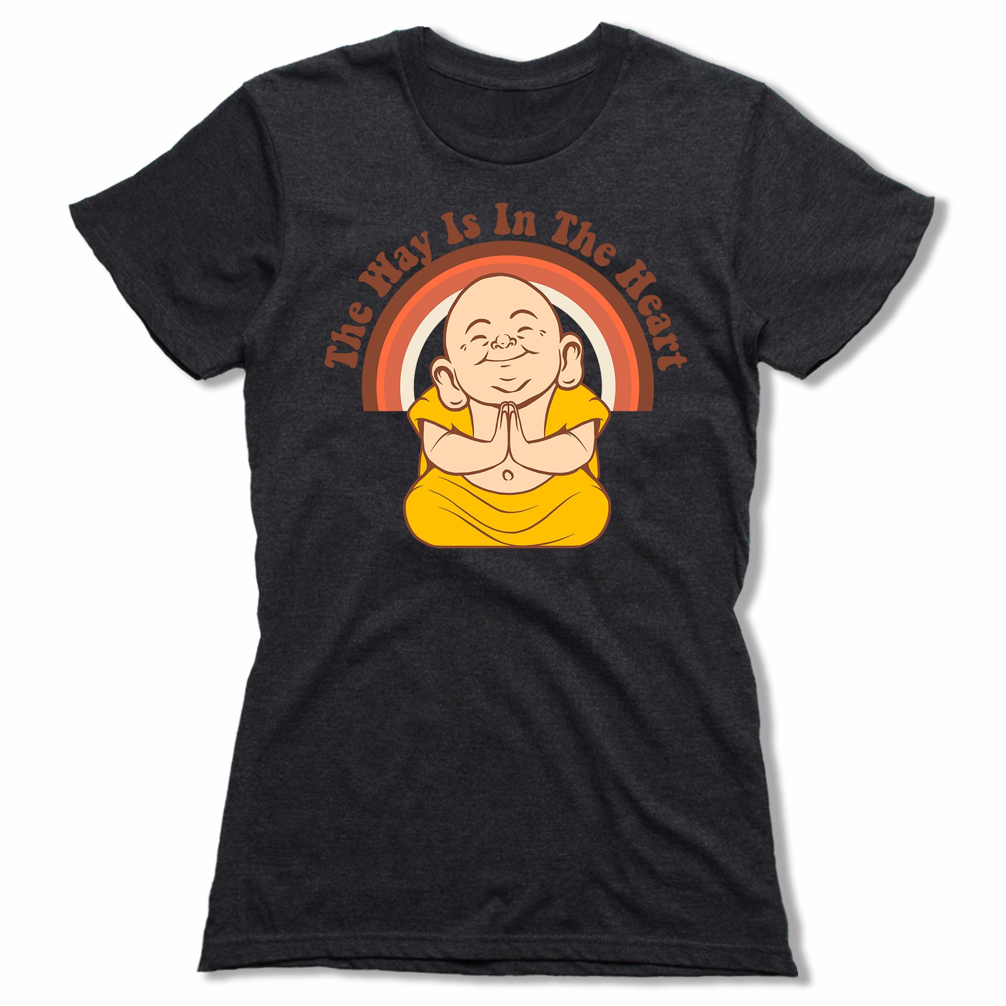 The-Way-Is-In-The-Heart-Bitty-Buda-Women-T-Shirt-Black