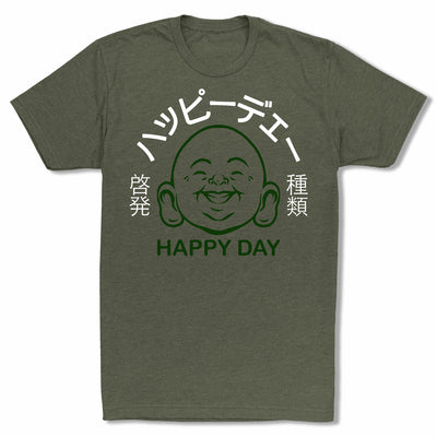 Bitty-Buda-Happy-Day-Men-T-Shirt-Green